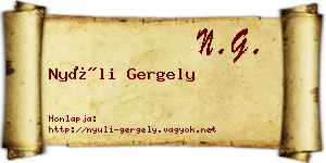 Nyúli Gergely névjegykártya